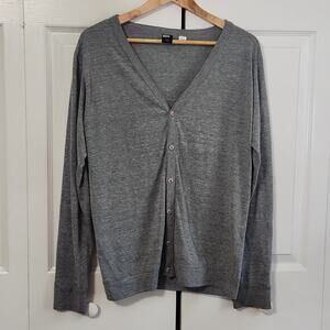 Urban‎ Outfitters BDG Women's Gray Button Front Long Sleeve Tee/Top Size Med